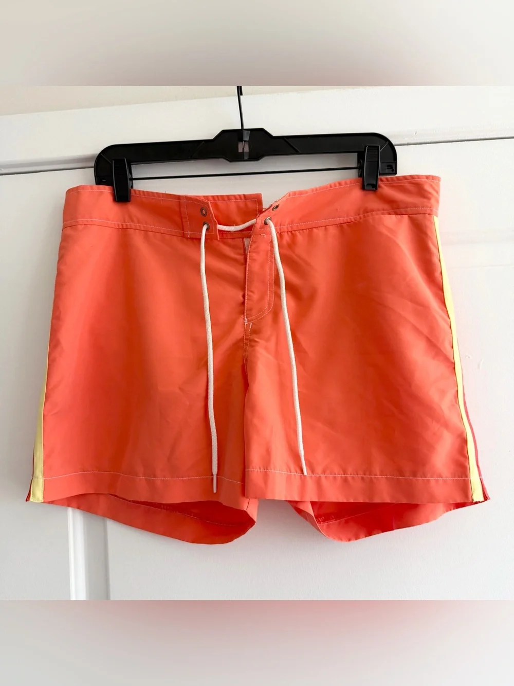 Parke & Ronen Men’s Light Orange Lace Up 3 1/2” Swim Trunks Shorts